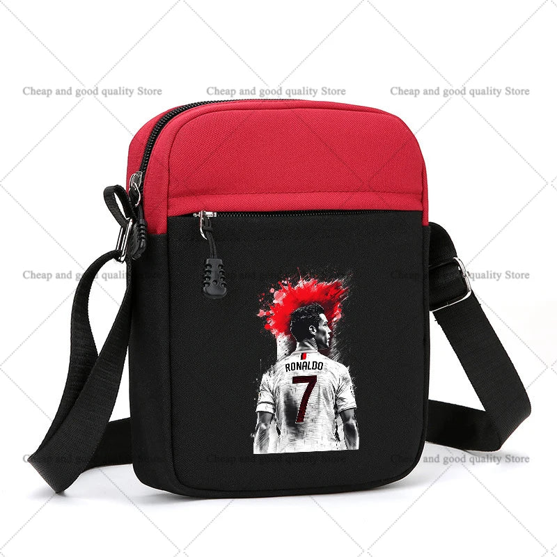 Football Star Ronaldos Shoulder Bag for Women Men Anime Crossbody Bag Boy Girl Canvas Messager Women Men Travel Sport Gift