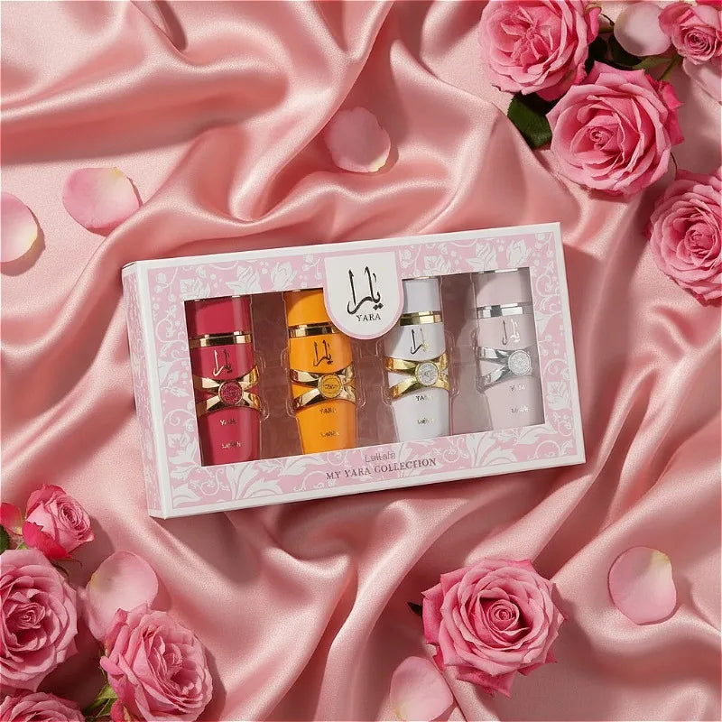 Women’s Perfume Gift Set 4×25ml Long Lasting Eau Parfum Floral Fruity Gourmand Collection with Vanilla Musk Amber Jasmine Notes