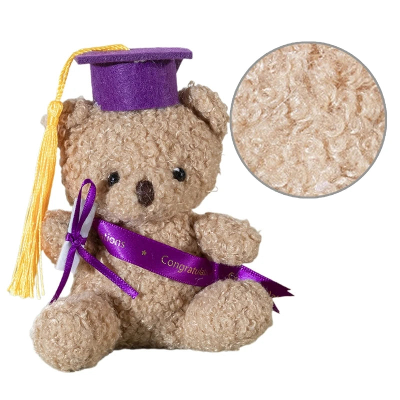 Plush Toy Stuffed Bear Graduate Student Souvenir Graduation Gift Bachelors Hat Graduation Hat Gift for Schools