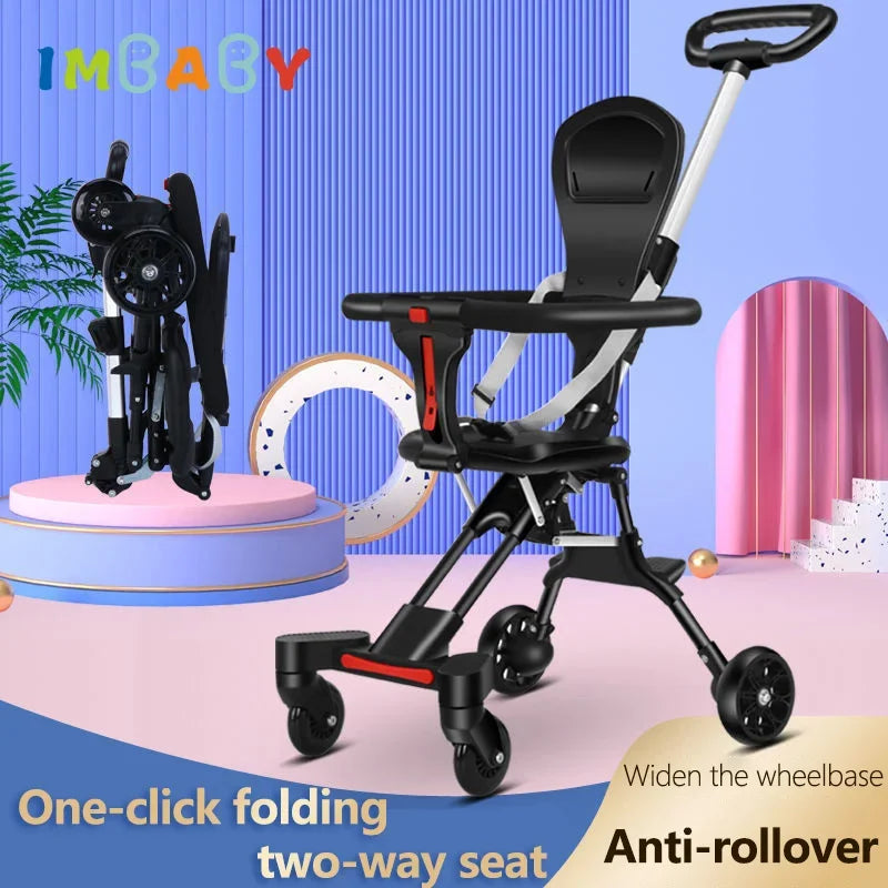 IMBABY Baby Stroller Portable And Foldable Two-way Seat, Suitable For All Seasons Safe Travel For Newborns Lightweight Travel
