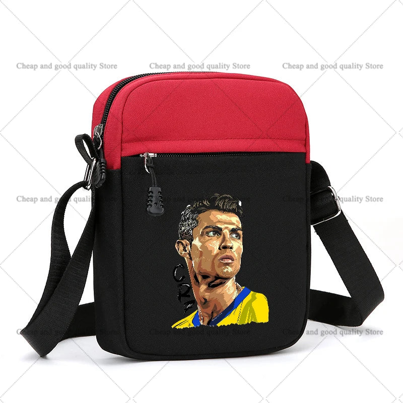 Football Star Ronaldos Shoulder Bag for Women Men Anime Crossbody Bag Boy Girl Canvas Messager Women Men Travel Sport Gift