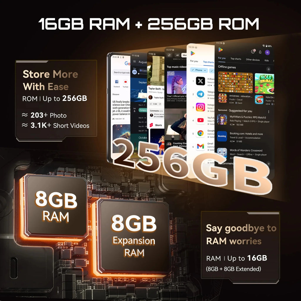 2025 NEW CUBOT X100 5G Smartphone Android 15 6.88-inch 120Hz Screen 5100mAh Battery Dimensity 7025 5G 8GB RAM+256GB ROM NFC
