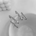 Korean Earring Claw Ear Hook Stud Earrings for Women White Enamel CZ Gold Color Ear Earrings Fashion Jewelry Christmas Gift