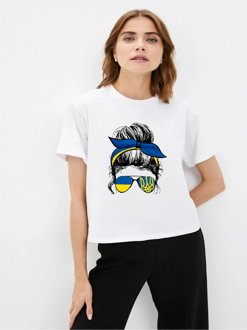T-Shirt Ukrainian Girl Summer Boutique Cotton Shirt With Pattern Print Casual Tee My Homeland Fashion Drop Sleeve Tee