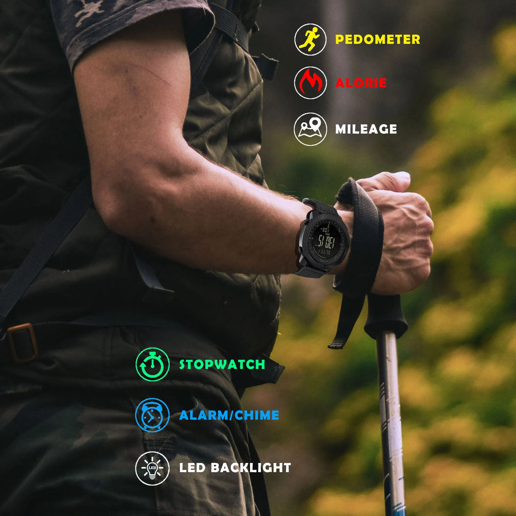 Avtrek Sport Digital Watch Military Army Watches Men's Outdoor Hiking Compass Waterproof Altimeter Barometer Tourist Wrist Watch