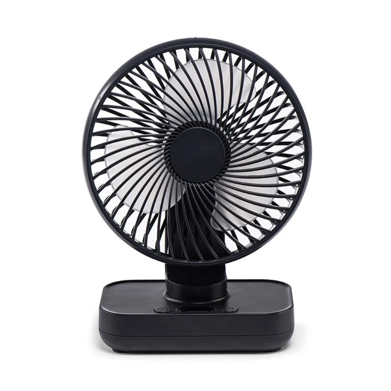 Oscillating Desk Fan with 4000mAh Battery Rechargeable Multidirectional for Home Office Library Travel Camping Outdoor