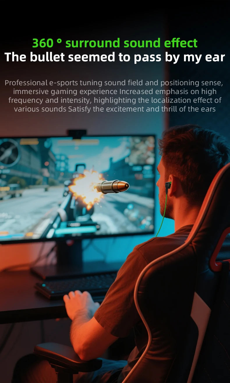 PIVA S6 Pro 13mm Virtual 7.1 Gaming Earphones Type-C 27W PD Fast Charge Built-in Sound Card App for Independent Tuning