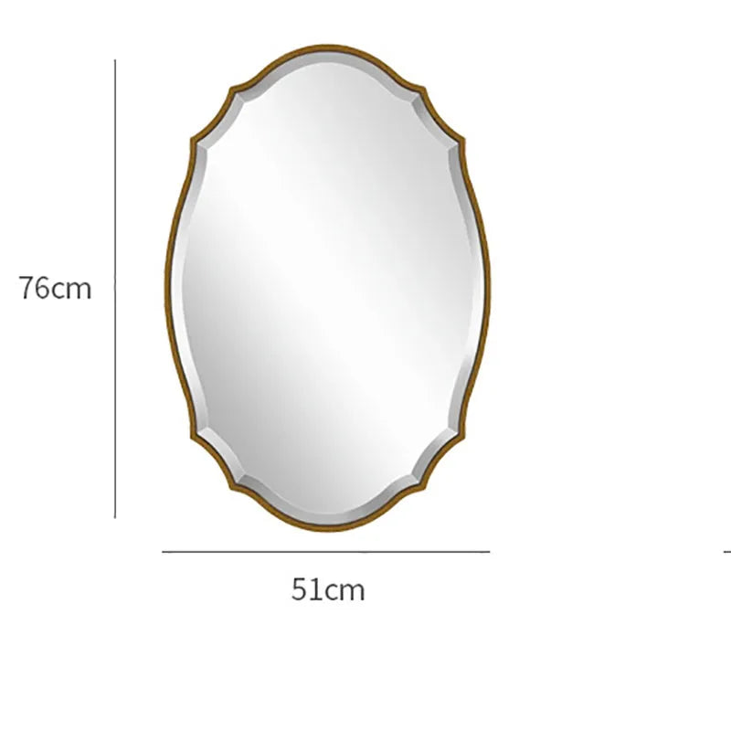 Retro Wall Mounted Bathroom Decorative Mirror French Light Luxury Bathroom Mirrors Hotel Home Furnishings Espejos De Baño