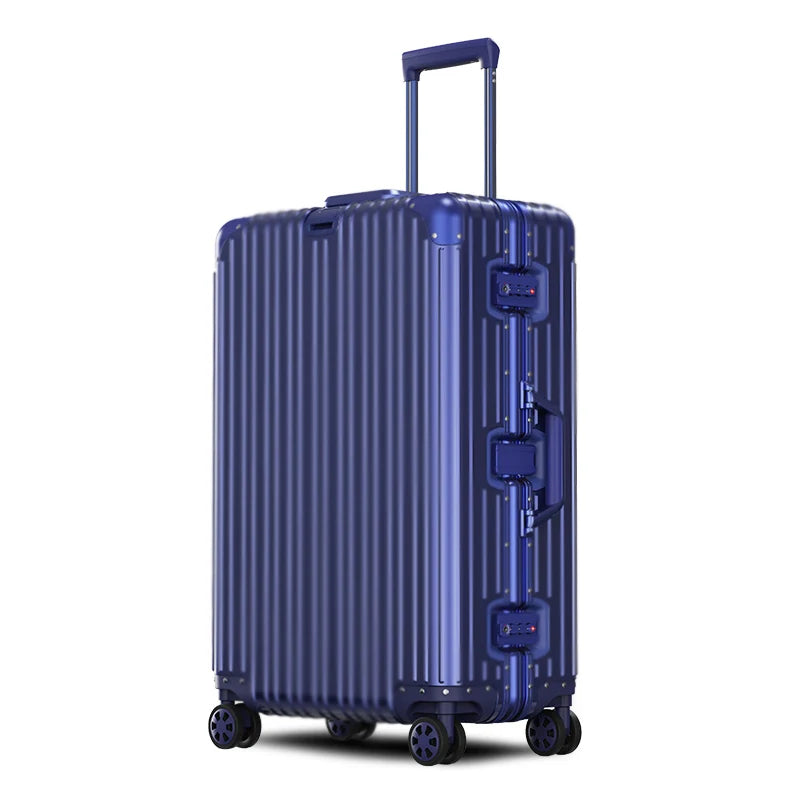 All Aluminum luggage 20/22/24/26/29 inch 100% Aluminium Magnesium Alloy Suitcase Password Trolley Case Cabin Travel Suitcases
