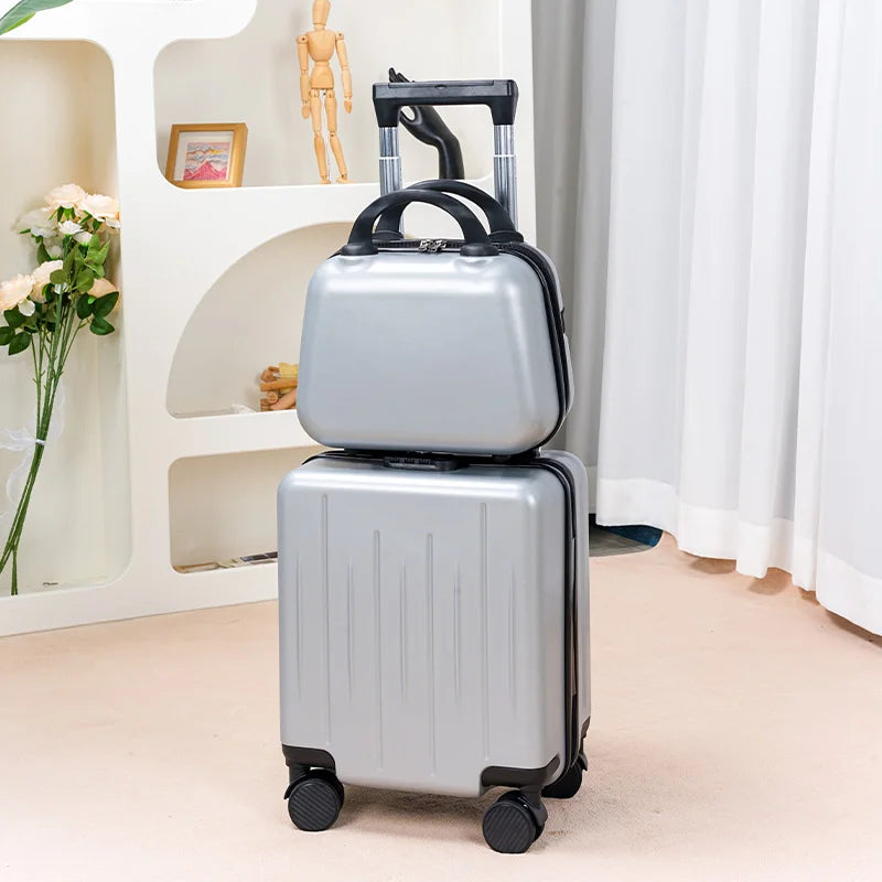 14-Inch Lightweight Mini Password Box Unisex Portable Luggage Set Carry-On Suitcase for Air Travel Check-In Bag 14 inch carrier