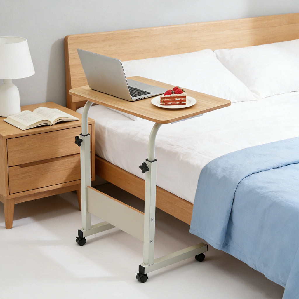 Freestanding Mobile Laptop Desk with Wheels, Adjustable Computer Desk, Load-bearing Capacity about 33.07 Lbs