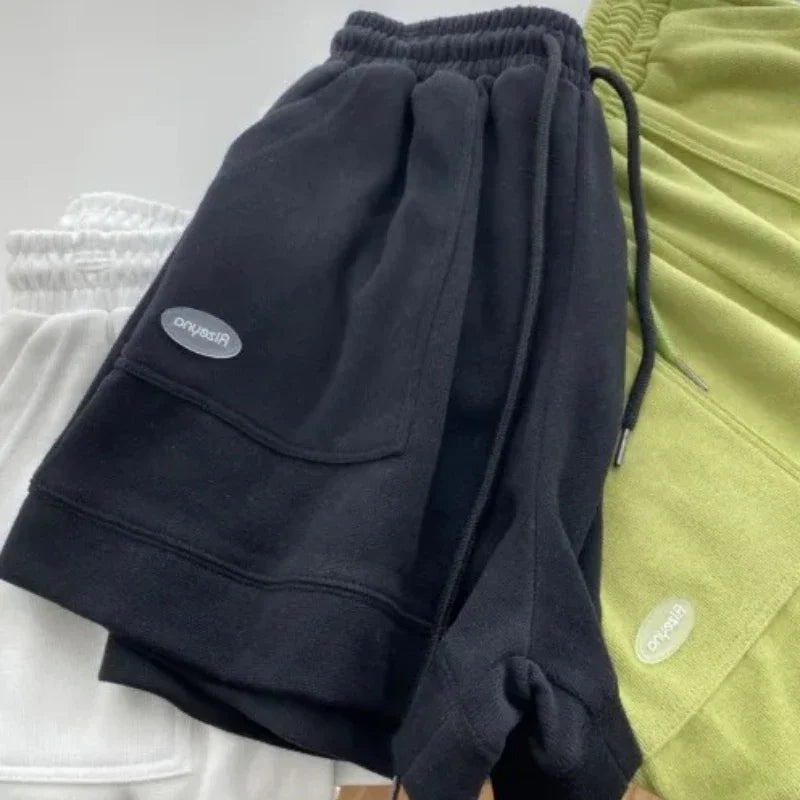 2026 Women's Comfortable Loose Wide-legged Drawstring A Pants Slim Waist Slim Fit Casual Home Versatile Sports Shorts New