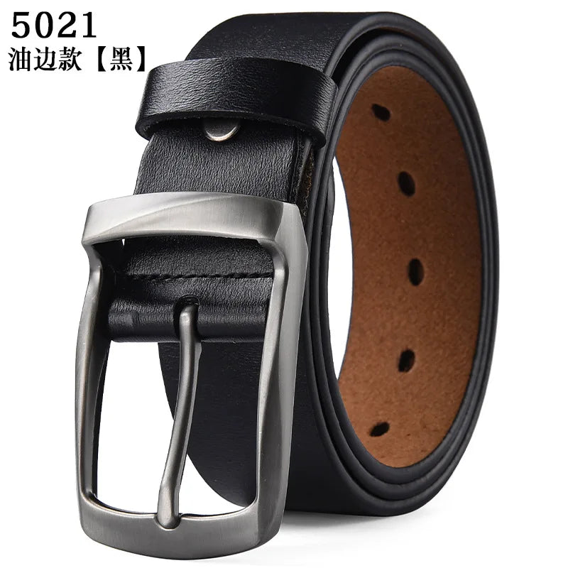 Men's Genuine Leather Needle Buckle Waistband Large Size 105-140 150 160 170cm Cowhide Retro Belt Handmade Casual Trend Belt