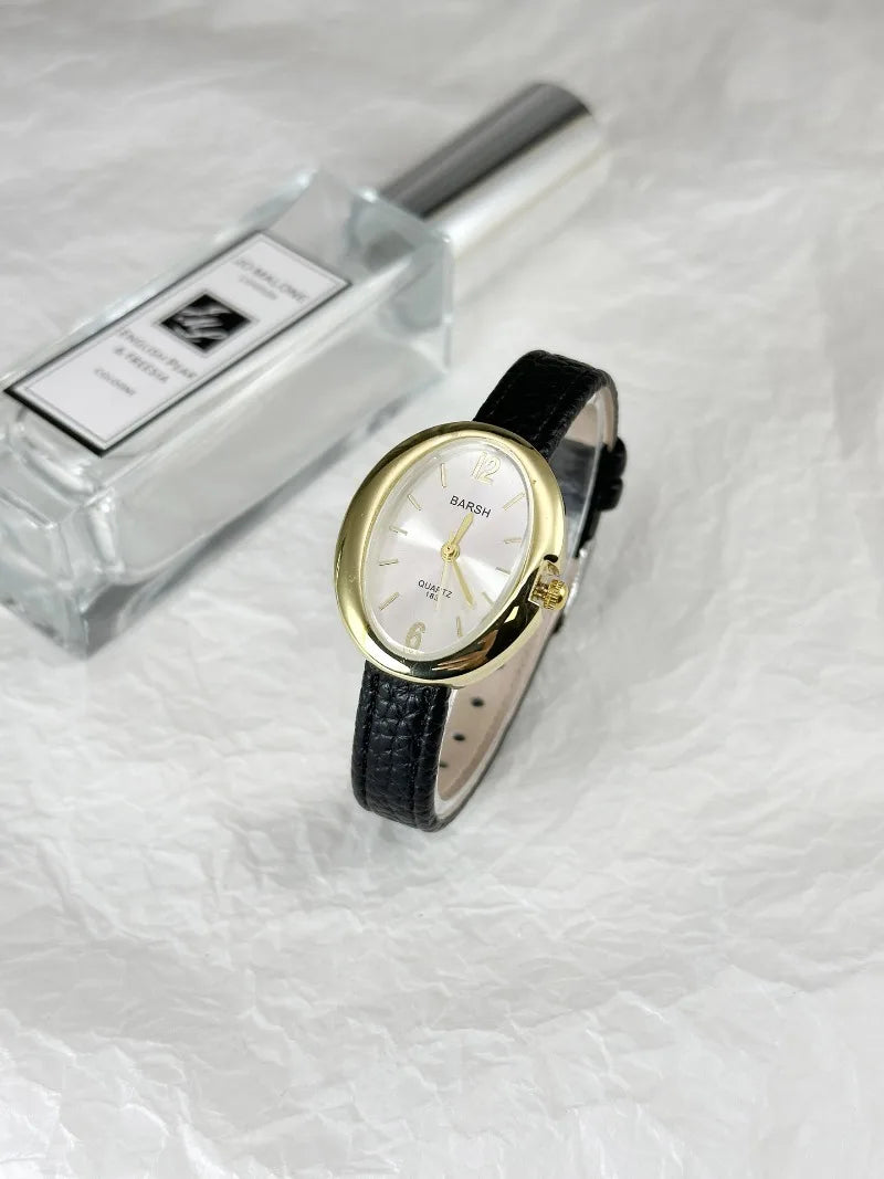 Fashion Quartz Watch for Women Simple Leather Strap Pigeon Egg Dial Ladies Watches Luxury Gift Girl Wristwatches Dropshipping