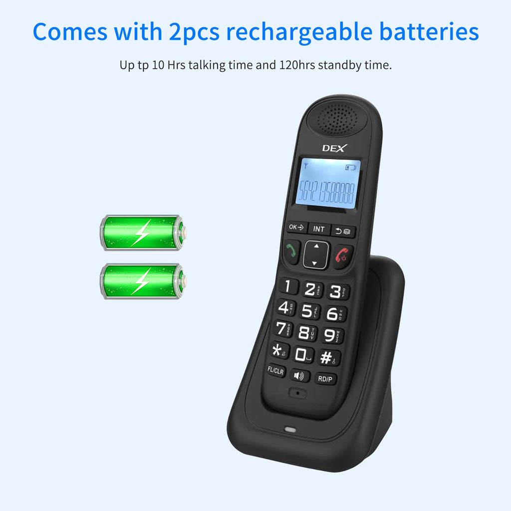 Expandable Cordless Phone System with 3 Lines Display Caller ID Hands-free Calls Intercom Conference Call Mute Function
