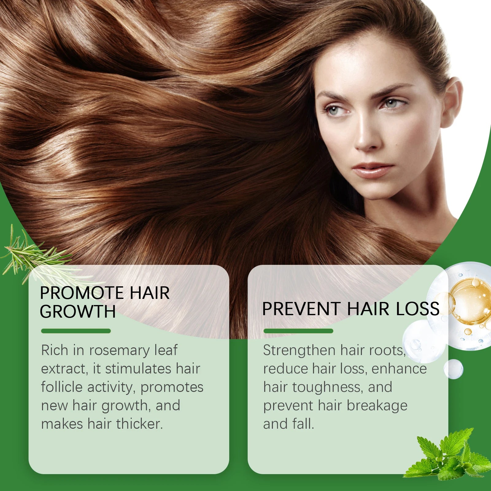 Rosemary Rice Water Spray Deeply Nourishes Dry, Frizzy Hair and Hydrates for Incredibly Silky Smooth, Vibrant Healthy-Looking Ha