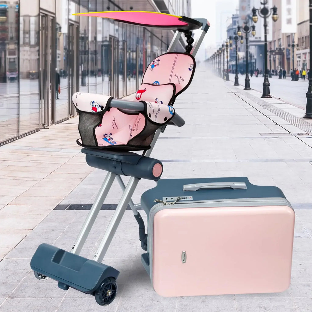 Travel in Style with Large Suitcases Featuring Child Seat Design and Spinner Wheels, 20 inch Expandable Rolling Luggage
