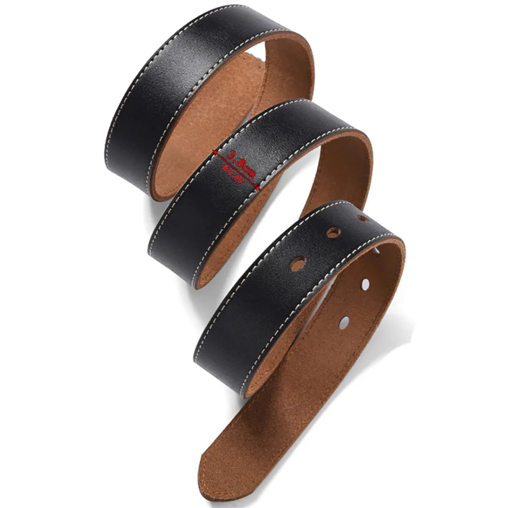 Large Size 105-140 150 160 170cm Genuine Leather Jeans Belt 3.8CM Cowhide Copper Buckle Waistband Casual Luxury Male Strap Cinto