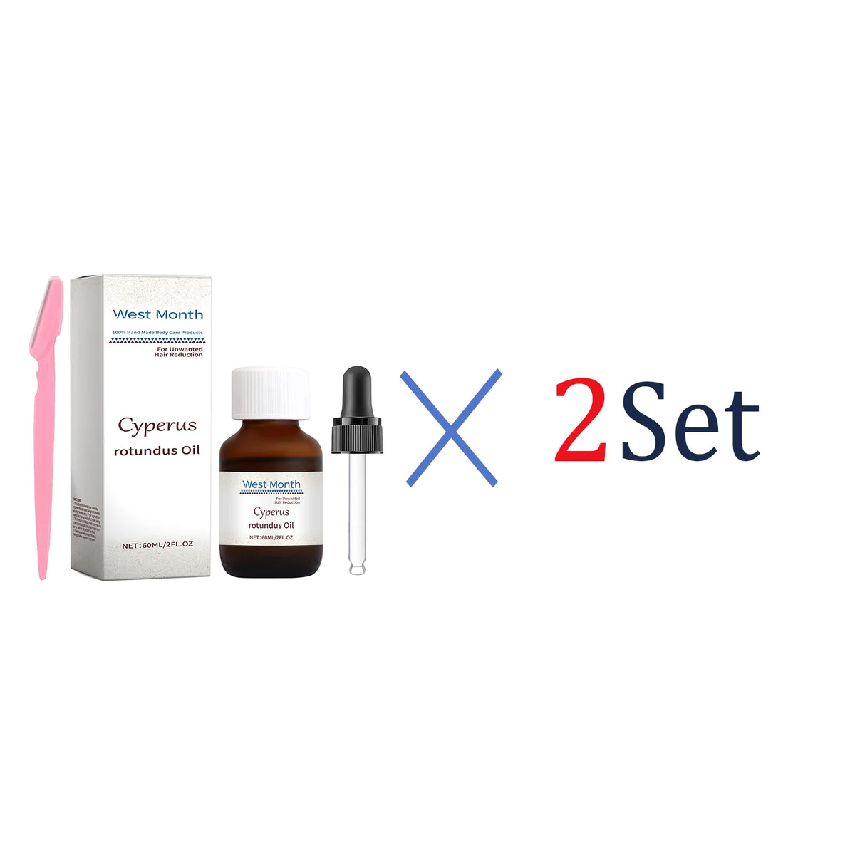 Pure Cyperus Rotundus Oil for Hair Removal Reducing Armpit Legs Arms Body Hair Inhibitor Smooth Body Skin Hair Removal Oil 60ml