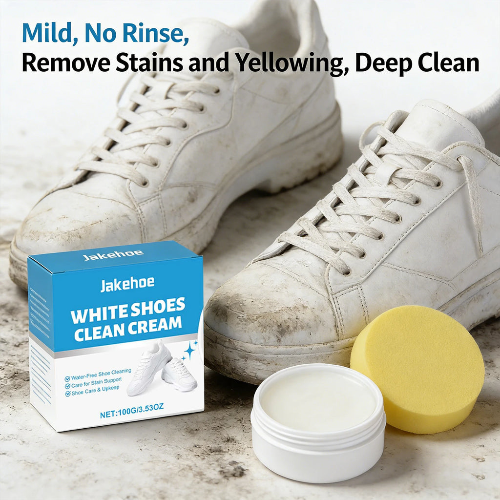 White Shoe Cleaning Cream Remove Yellow Stains Reduce Odor Water-Free Restore Luster Decontamination Specific White Shoe Cleaner