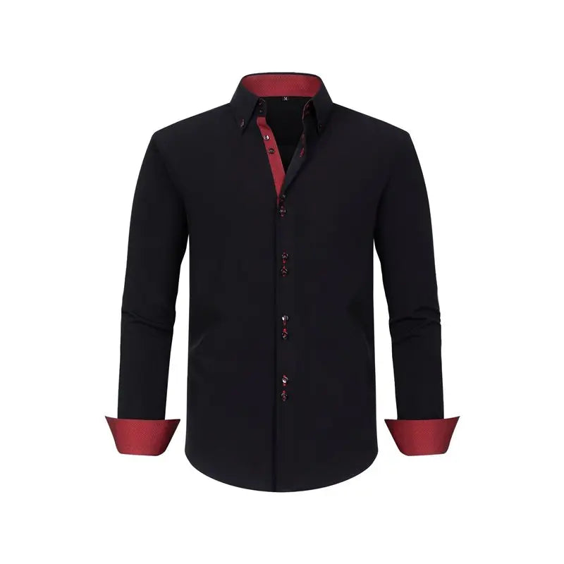 NEW-Mens Dress Shirts Regular Fit Long Sleeve Stretch Business Dress Shirts For Men