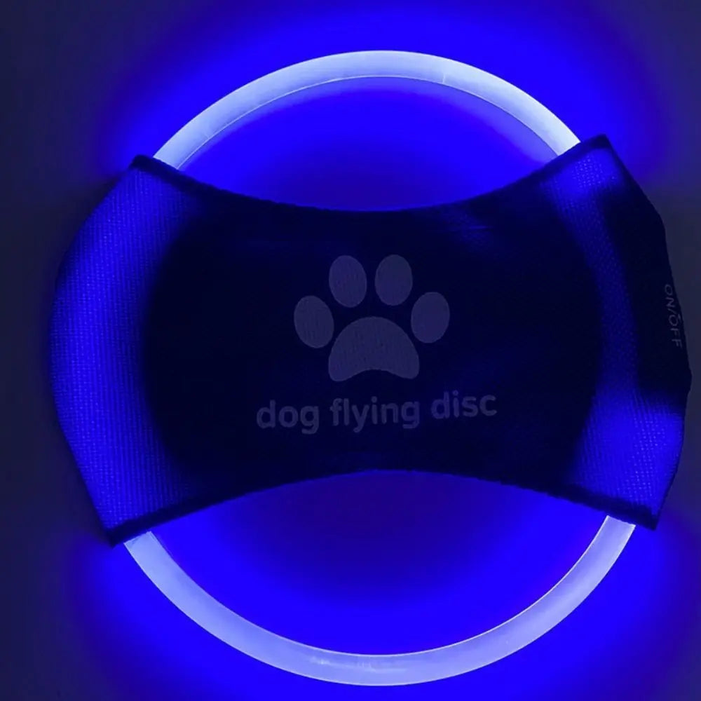 LED luminous Dog Flying Discs Glowing Interactive Dog Trainning Toy Self Happy 3 Modes Light Pet Luminous Flying Discs