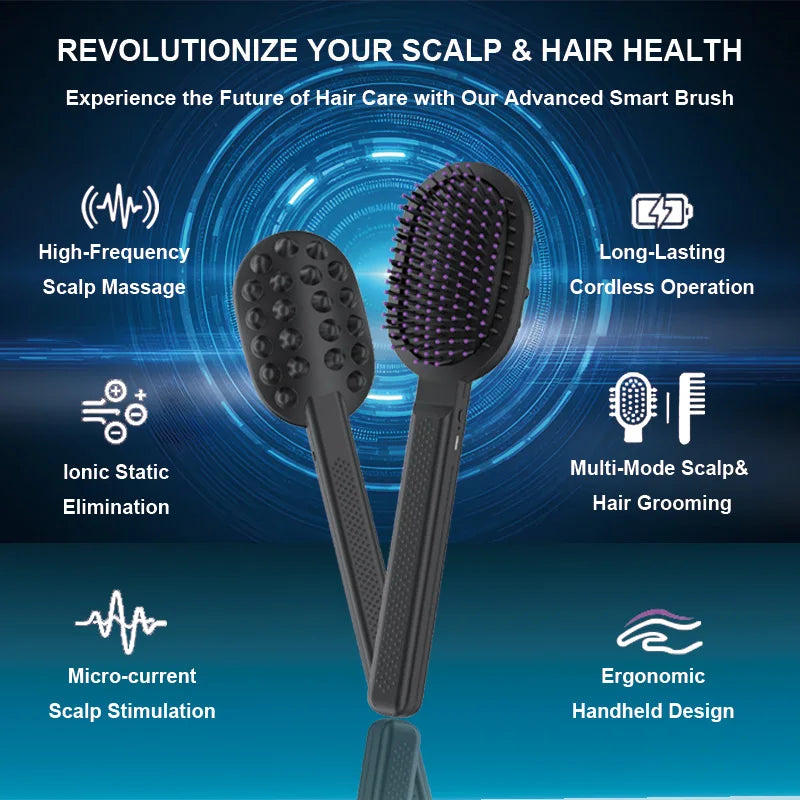 Multifunctional Air Cushion Scalp Massage Comb with 12 Cyclic Massage Modes, Portable Hair Volumizing and Hair Care Massager