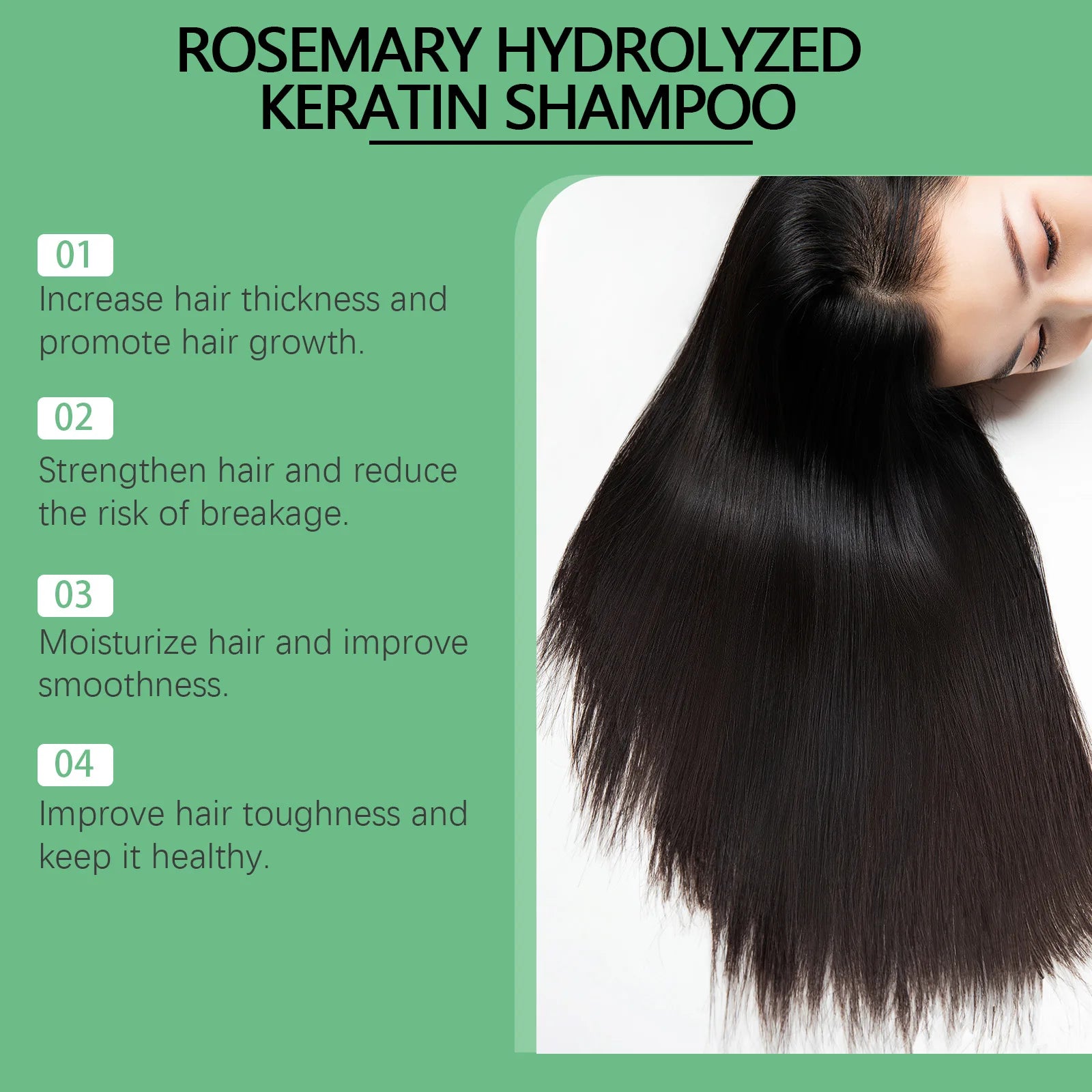 Rosemary Hair Growth Shampoo Deeply Clean Scalp Relieve Itching Reduce Grease Improve Hair Loss Treatment Anti Dandruff Shampoo