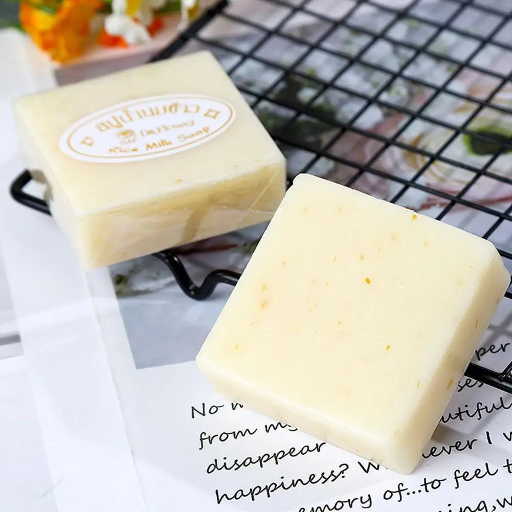 Rice Milk Soap Original Wholesale Handmade Soap Milk Rice Soap Moisturizing and Oil Control Body Faces Cleaning1/2/3PCS
