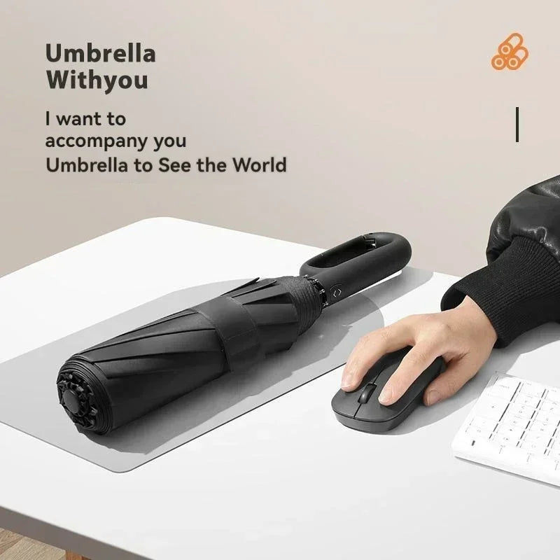 2025 New Automatic Umbrella, Enlarged Umbrella Surface Diameter 125CM Windproof And Rainproofs Carabiners Design Easy To Places.