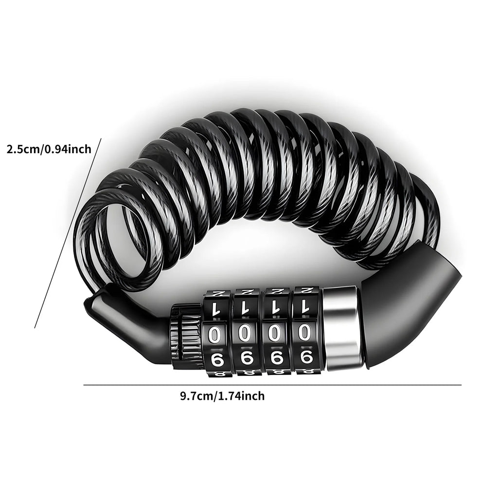 TOSUOD 4 Digit Password Bike Lock, Steel Cable Security Chain with Password Code Anti-Theft Bicycle Accessories