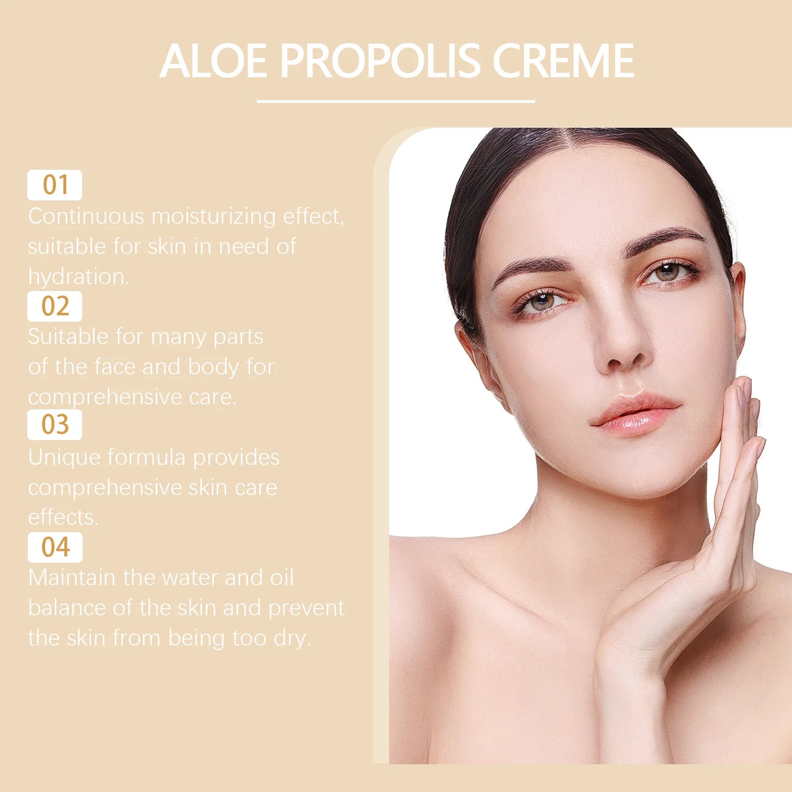OUHOE Aloe Propolis Moisturizing Cream Soothing Nourishing Wrinkles Remover Hydrating Rejuvenating Brightening Skin Care Lotion