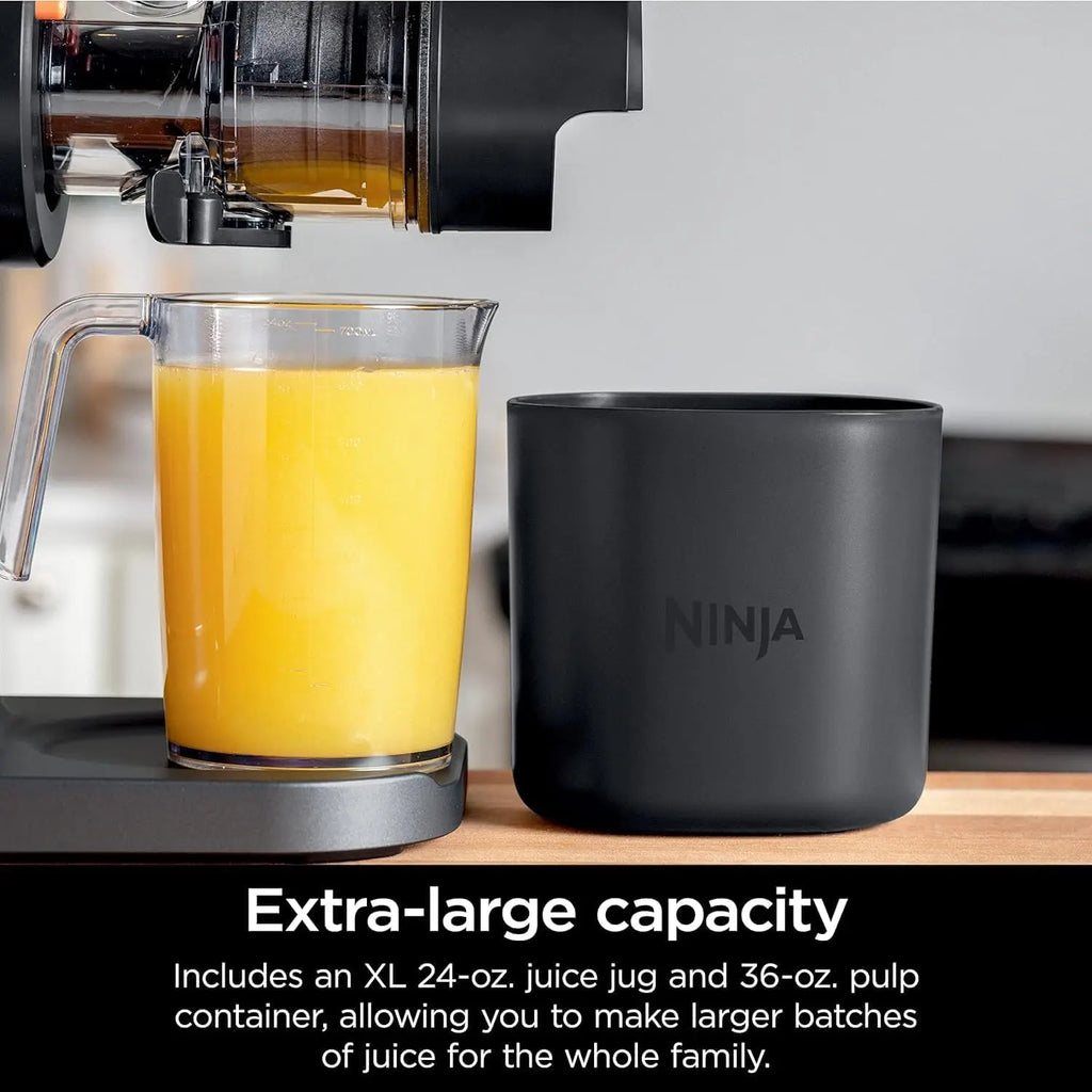 Ninja Refurbished JC151 NeverClog BPA Free Cold Press Juicer with Total Pulp Control and 2 One Touch Programs Machine Gray