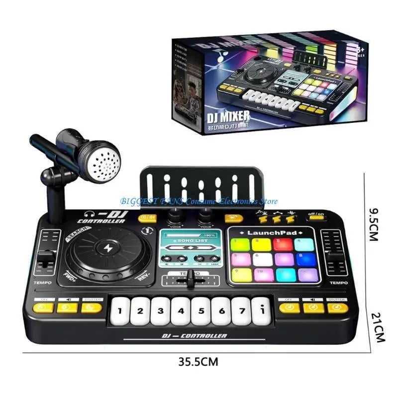 Childrens Educational DJ Mixing Station Interactives Soundboards Toy With Voice Recording And Beating Creation