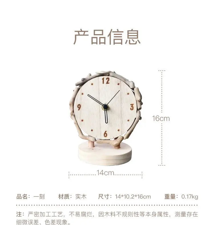 Log Desk Clock Living Room Simple Desktop Ornament Clocks Creative Silent Table Clock Watch Home Decoration