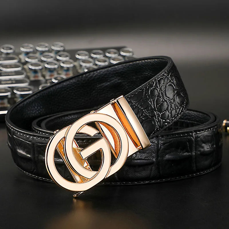 2025 High Quality New 3.4cm Belt women Luxury Automatic Buckle Leather Strap for men Belt Designers Brand Male Belt for jeans