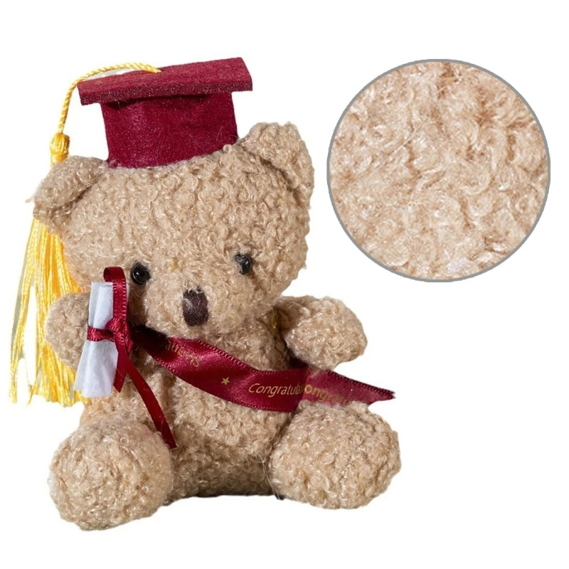 Plush Toy Stuffed Bear Graduate Student Souvenir Graduation Gift Bachelors Hat Graduation Hat Gift for Schools