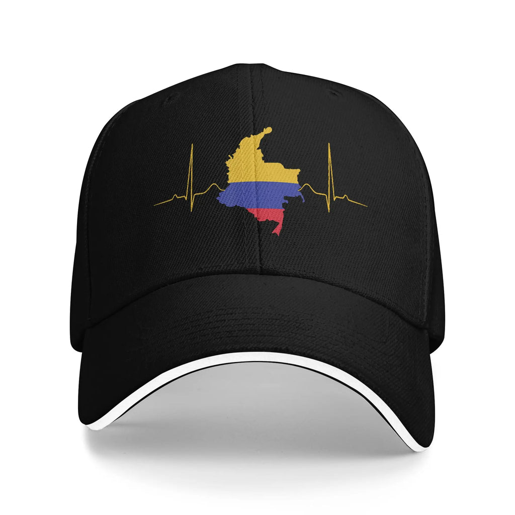 Summer Casual Baseball Cap Colombia Flag Fingerprint Outdoor Sport Trucker Hat For Unisex-Teens Hot Sale  Fashion Baseball Caps