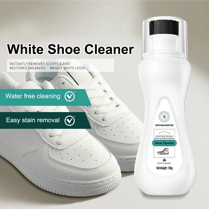 100ml White Shoe Cleaner Shoes Whitening Cleaner Sneaker Household Cleaner Strong Decontamination Foam Type Dry Cleaning Agent