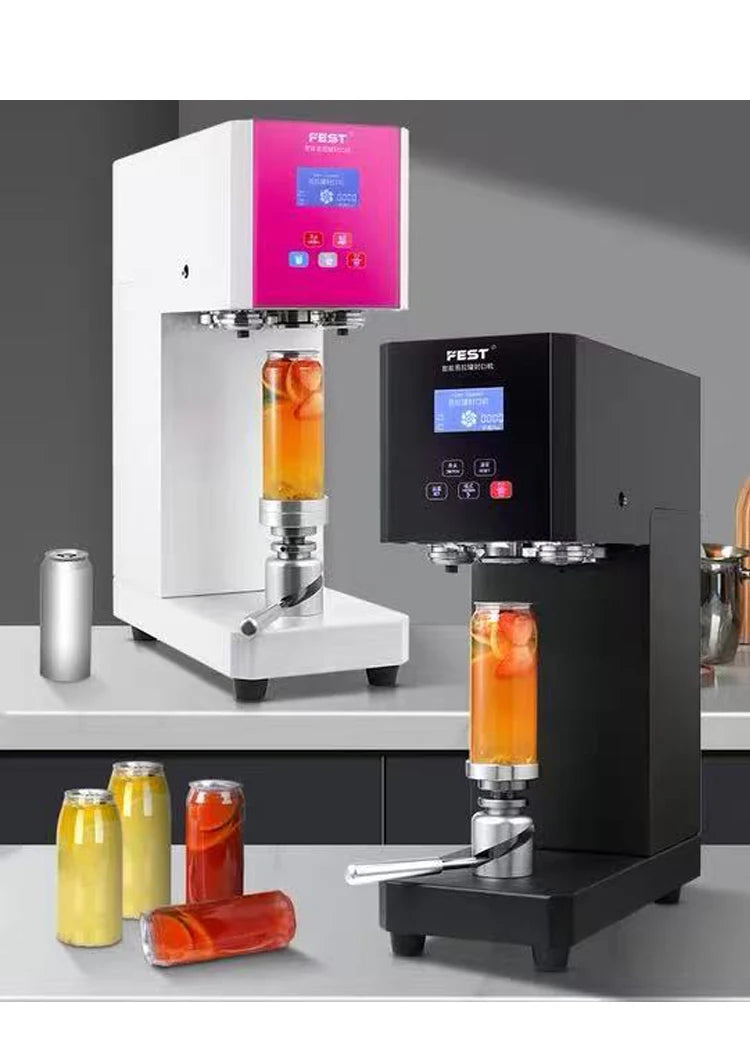220V/110V Can Sealing Machine, Milk Tea Semi-automa Commercial Plastic Can Beverage can Seamer For 55mm