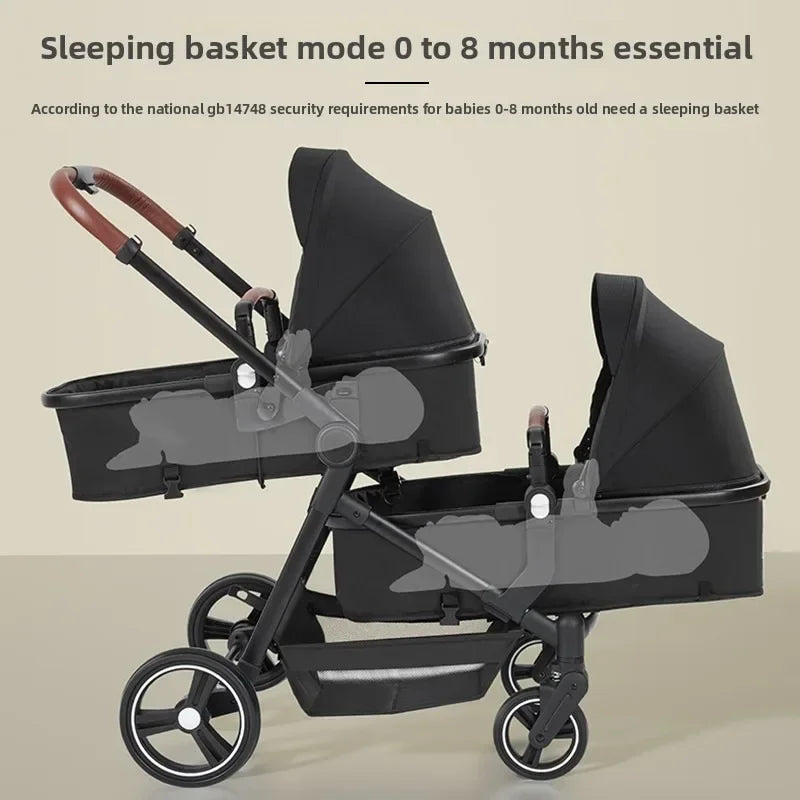 2025 New Foldable, Multifunctional Twin Stroller That Can Be Disassembled Into A Lightweight Baby Bike. Shipping Within The EU