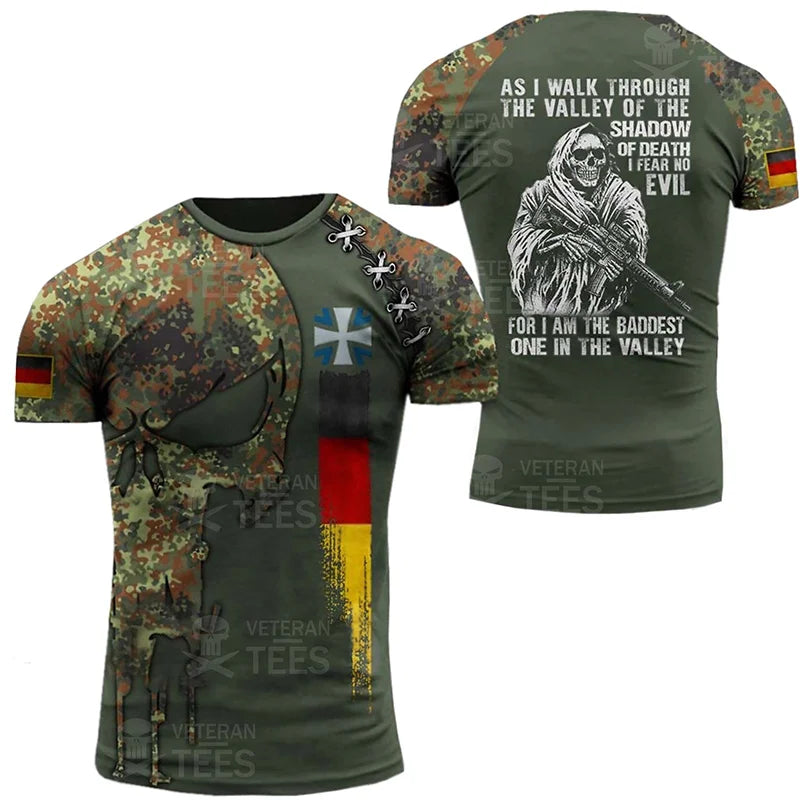 Germany Flag T Shirt Men Tops Tee Shirts 3D Jungle Camo Printed Deutschland Eagle Emblem T-Shirt Olive Beige Forest Short Sleeve