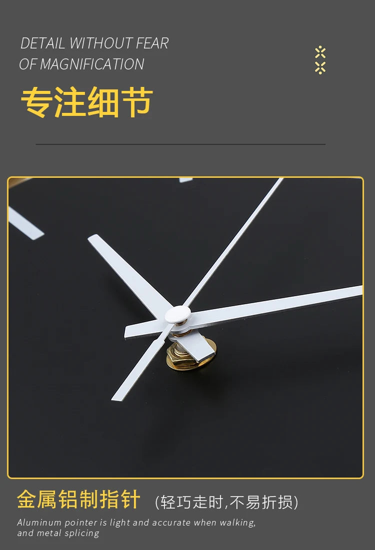 Bedroom Classic Wall Clock Office Chic Black Electronic Gold Wall Clock Modern Art Reloj Cocina Pared Home Decorating Items