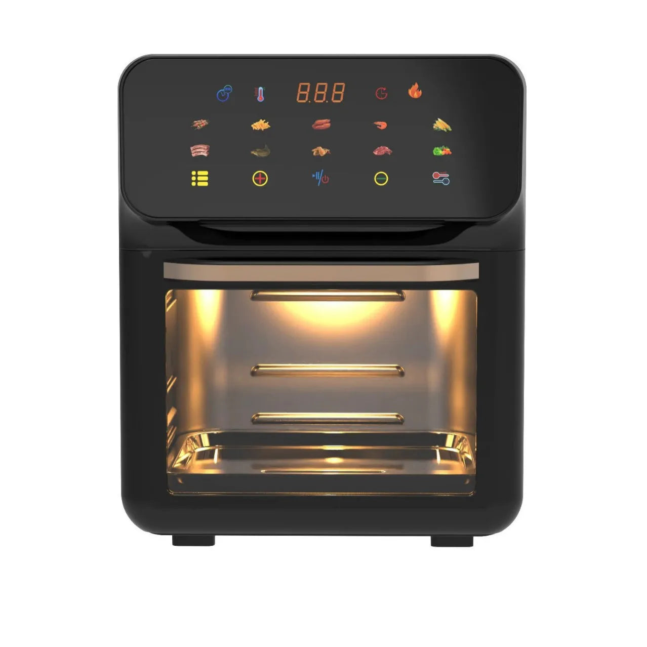 15L Visual Air Fryer with See-Through Window 1350W Digital Touchscreen 360° Hot Air Circulation  for Family/Party Fry/Roast/Bake