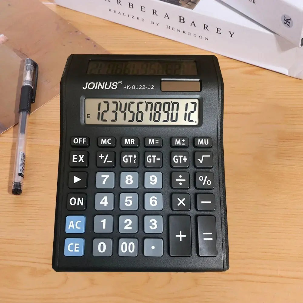 Multifunctional Solar Dual-Screen Calculator Efficient Calculation Stationery 12 Digits Calculator Portable Large Screen Display