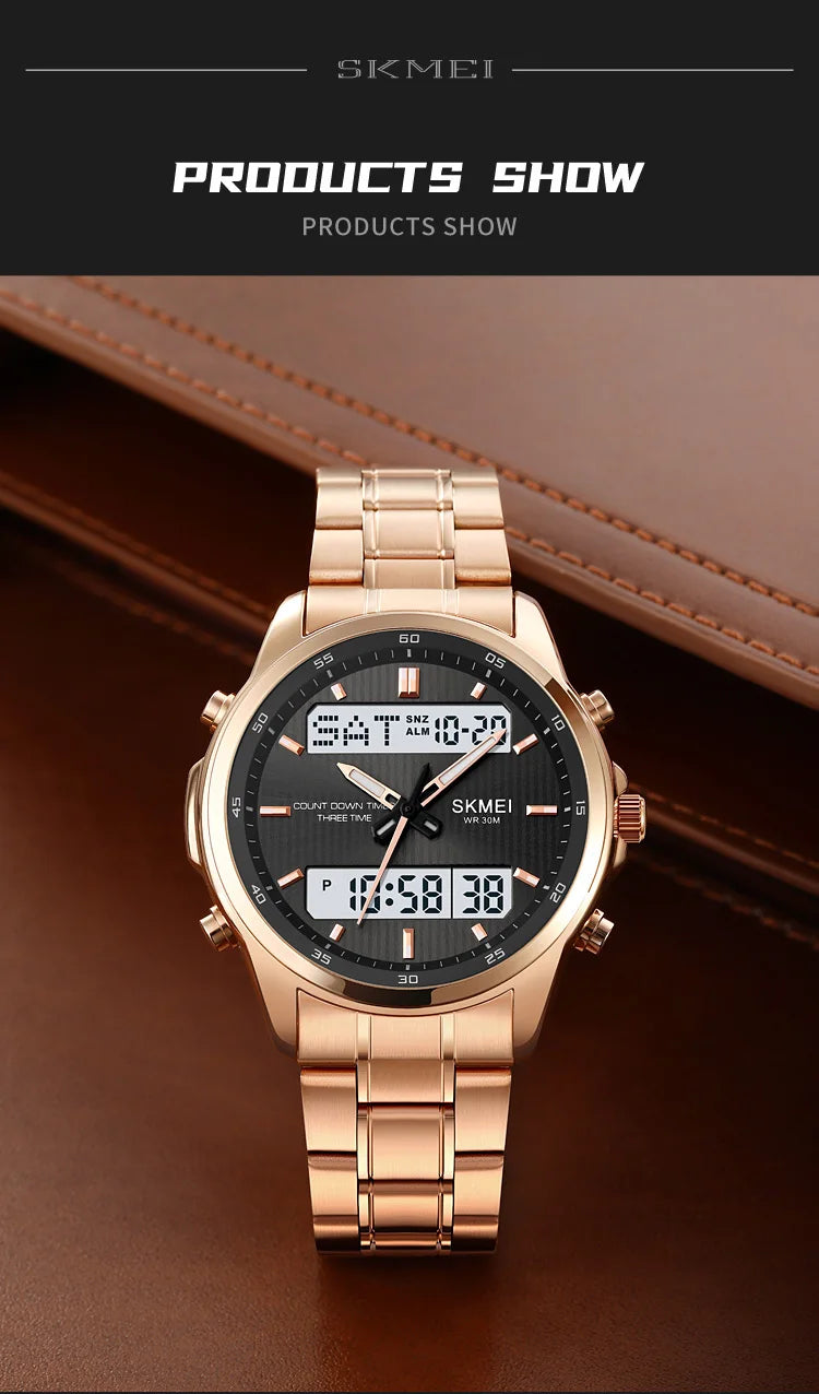 SKMEI 2049 Brand Electronic Watches for Man Fashion Large Dial Wristwatch Luminous Alarm Clock Calendar Casual Men Digital Watch