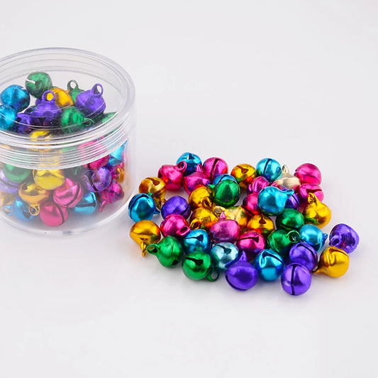 50-300pcs Christmas Jingle Bells,8-14mm Colorful Christmas Crafts Jingle Bells,New Year Ornament Gift Mix Colors Loose Beads