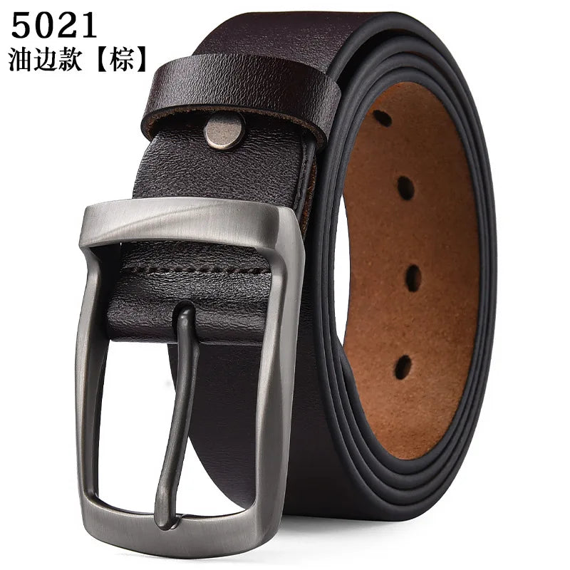 Men's Genuine Leather Needle Buckle Waistband Large Size 105-140 150 160 170cm Cowhide Retro Belt Handmade Casual Trend Belt