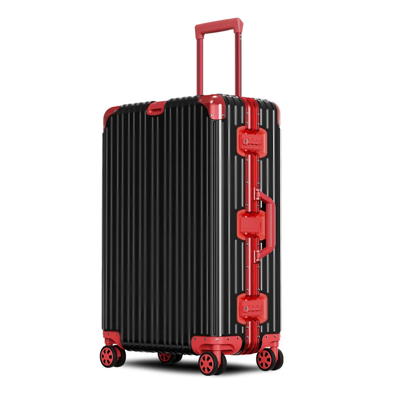 All Aluminum luggage 20/22/24/26/29 inch 100% Aluminium Magnesium Alloy Suitcase Password Trolley Case Cabin Travel Suitcases