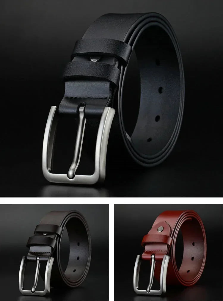 Business Leisure Men's Alloy Square Pin Buckle Belts Male Famous Brand Luxury Designer Synthetic Leather Jeans Belts for Men